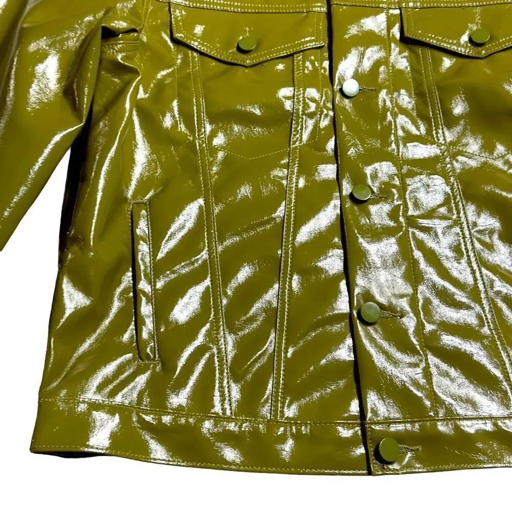 Princess Polly Starboy Green Vegan Leather Jacket MEDIUM/LARGE NWT - Picture 8 of 16